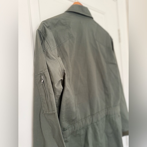 Good American Flight Romper Olive Green Utility Jumpsuit Khaki Zip Workwear S - Picture 6 of 12